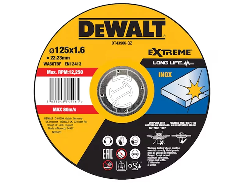 DeWalt EXTREME vágókorong 125 x 1.6mm Inox