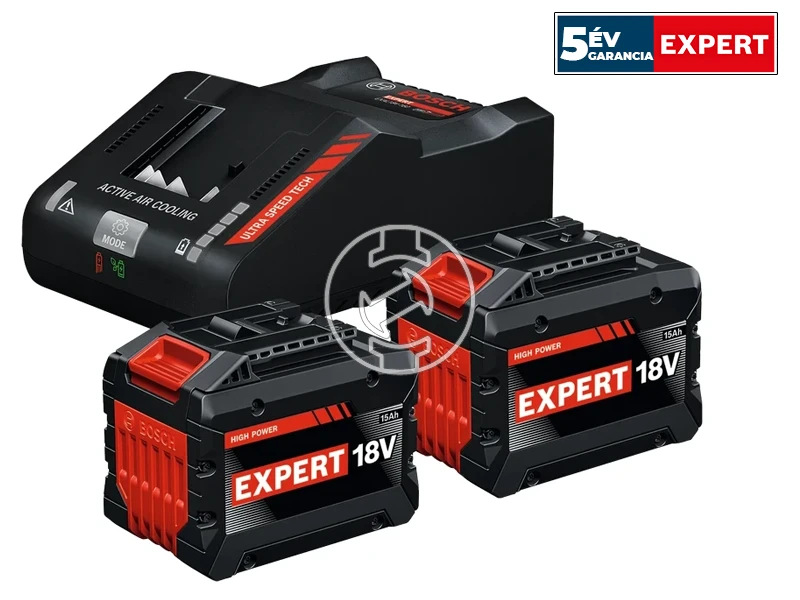 Bosch akkumulátor és töltő szett 18 V | 15 Ah