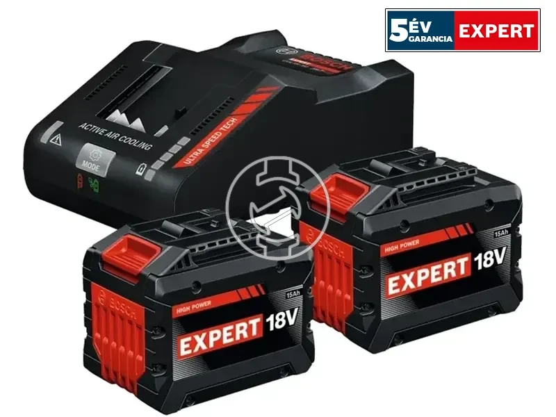 Bosch EXPERT akkumulátor és töltő szett 18 V | 15 Ah