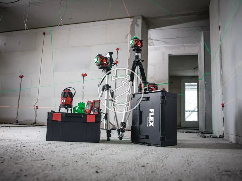 Flex ALC 3x360 Zöld vonallézer Hatósugár jelfogóval: 0 - 120 m | 1 x 2,5 Ah akku + töltő | L-Boxx-ban
