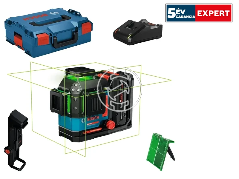 Bosch EXLL18V-120-33CG Zöld vonallézer Hatósugár: 0 - 35 m | 1 x 4 Ah akku + töltő | L-Boxx-ban