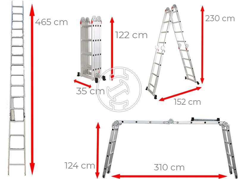 Ztrust ML404B négyrészes csuklós többcélú létra