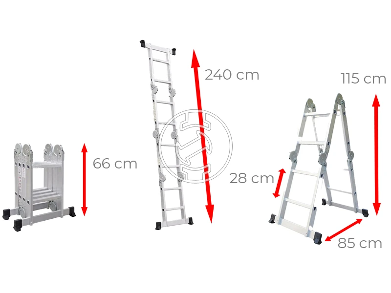 Ztrust ML402B négyrészes csuklós többcélú létra