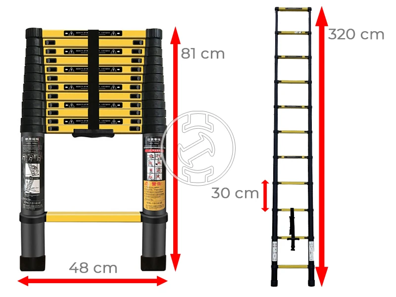 Ztrust teleszkópos támasztólétra 11 fokos | 3,2 m | Alumínium