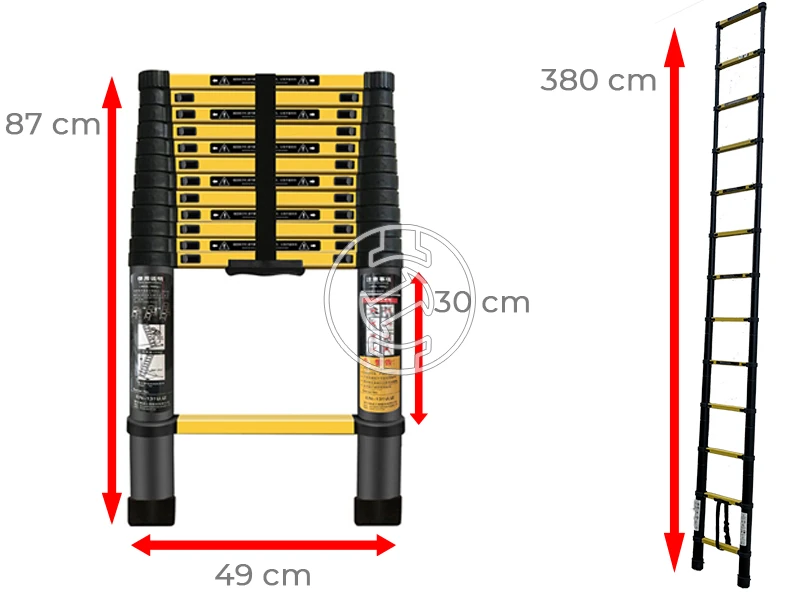 Ztrust teleszkópos támasztólétra 13 fokos | 3,8 m | Alumínium