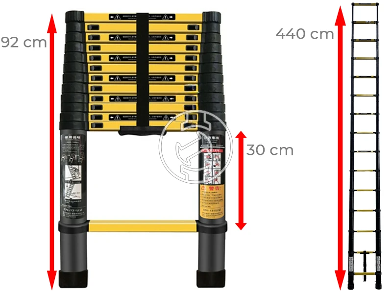 Ztrust teleszkópos támasztólétra 15 fokos | 4,4 m | Alumínium