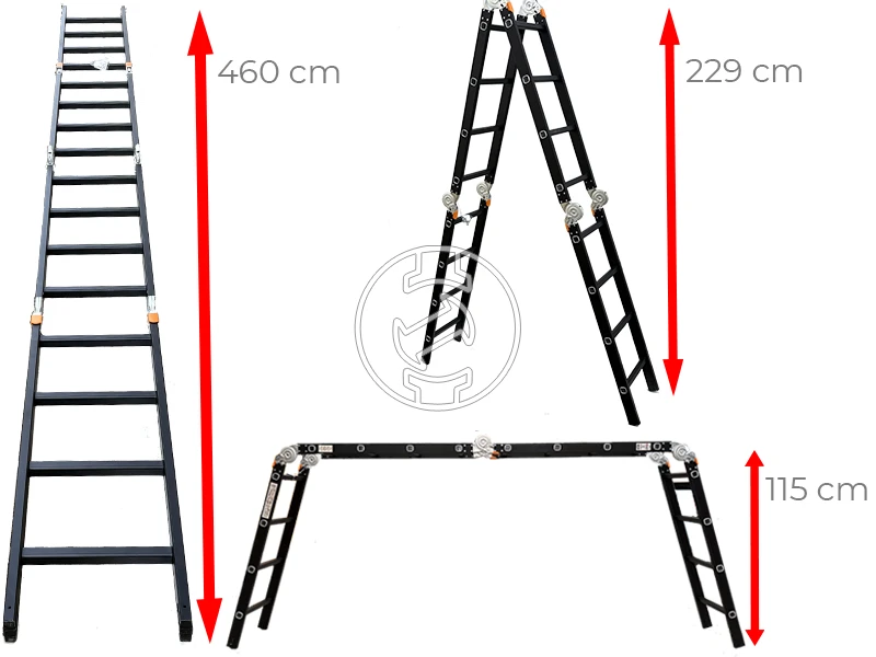 Ztrust ML404A négyrészes csuklós többcélú létra