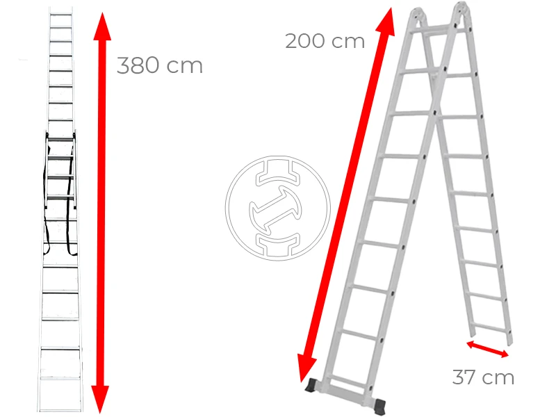 Ztrust ML207 kétrészes csuklós többcélú létra