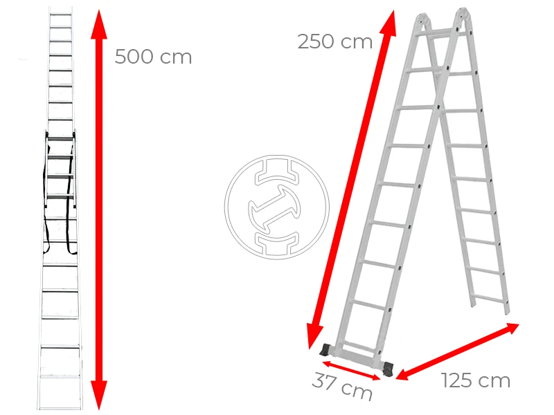 Ztrust ML209 kétrészes csuklós többcélú létra