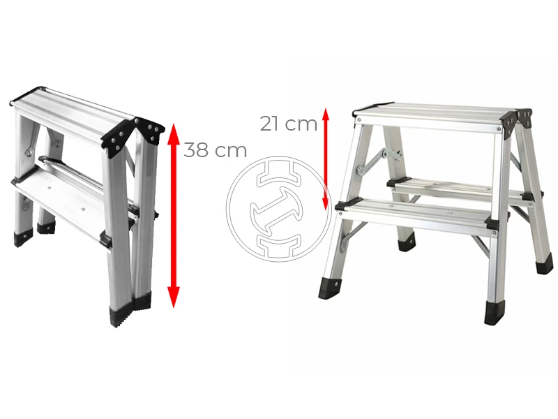 Ztrust két oldalon járható állólétra 2 x 2 fokos | 0,38 m | Alumínium