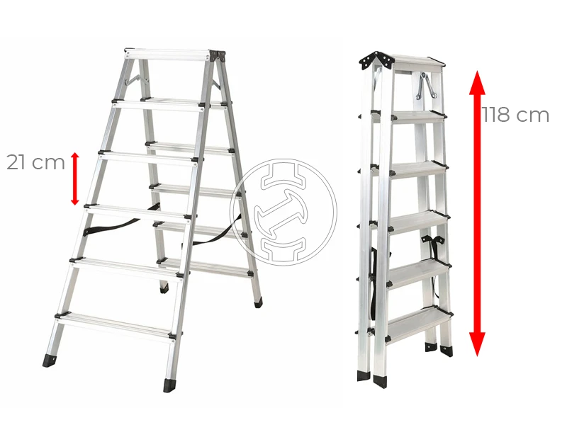 Ztrust két oldalon járható állólétra 2 x 6 fokos | 1,18 m | Alumínium