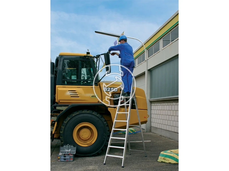 Krause egyoldalon járható dobogós létra 8 fokos | Dobogó magasság: 1,9 m | Alumínium