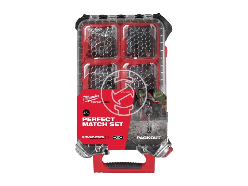 Milwaukee Packout 4932498297 + 4932492004 45 részes szerszám készlet keskeny rendszerezőben