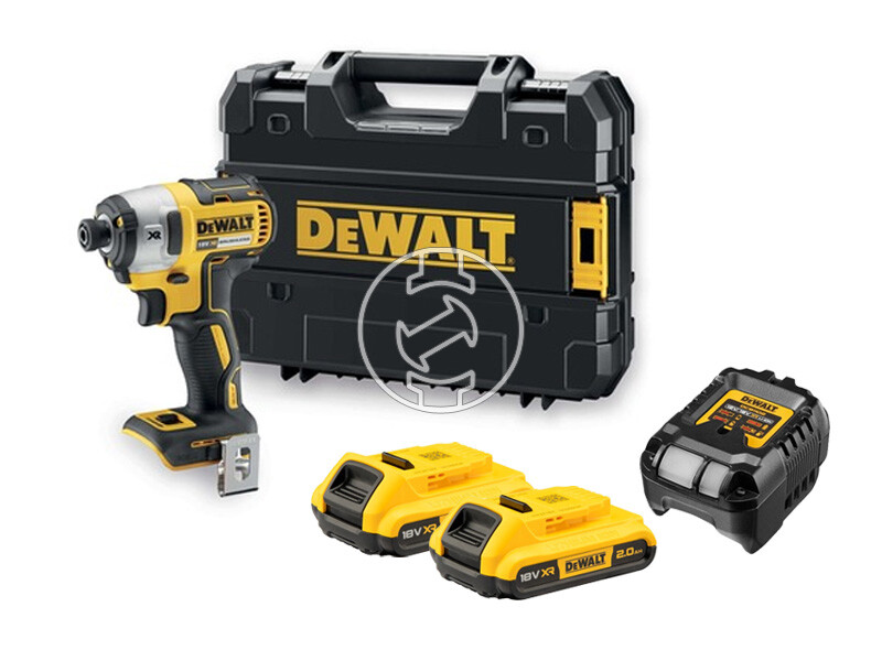 DeWalt DCF887D2-QW akkus ütvecsavarozó bitbefogással 18 V | 205 Nm | 1/4 bit | Szénkefementes | 2 x 2 Ah akku + töltõ | TSTAK kofferben