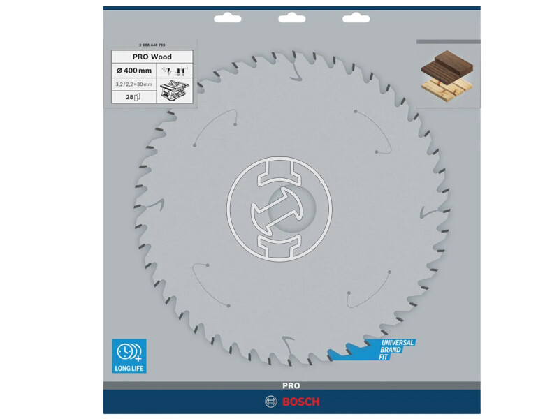 Bosch körfűrészlap 400 x 30 mm | fogszám: 28 db | vágásszélesség: 3,2 mm