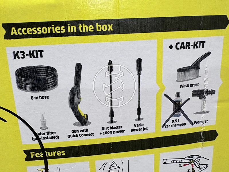 Karcher K3 CAR elektromos magasnyomású mosó (újracsomagolt)
