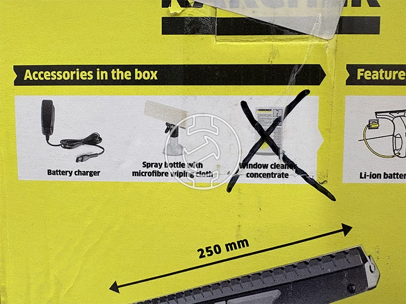 Karcher WV1 PL akkus ablaktisztító (újracsomagolt)