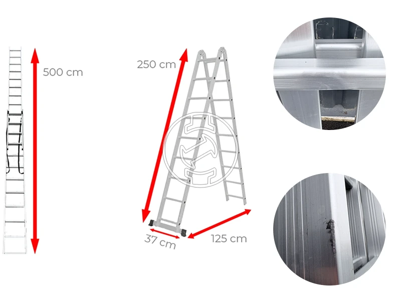 Ztrust ML209 kétrészes csuklós többcélú létra (újracsomagolt)