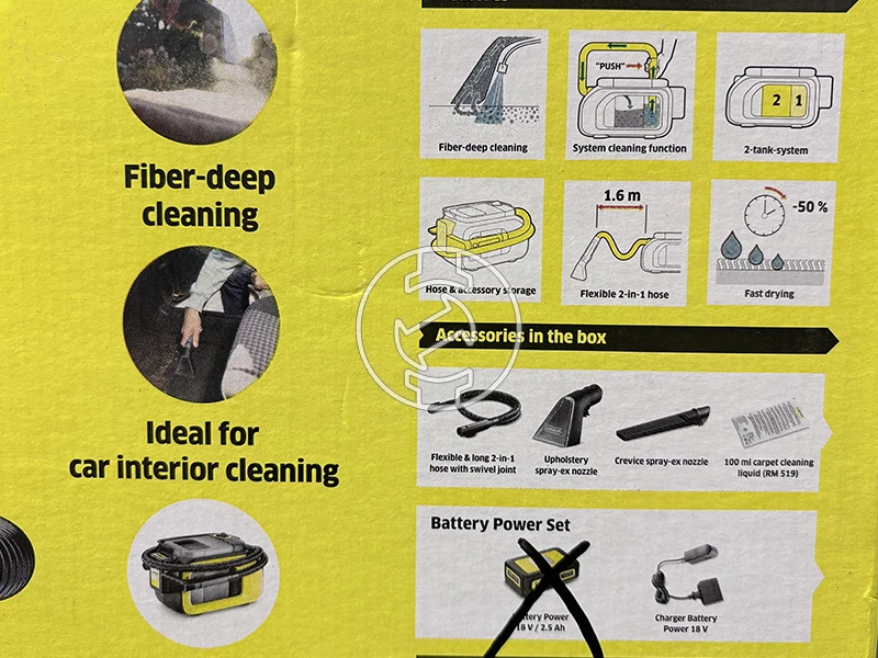 Karcher SE 3-18 akkus kárpittisztító (újracsomagolt)