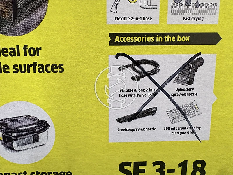 Karcher SE 3-18 COMP akkus kárpittisztító (újracsomagolt)