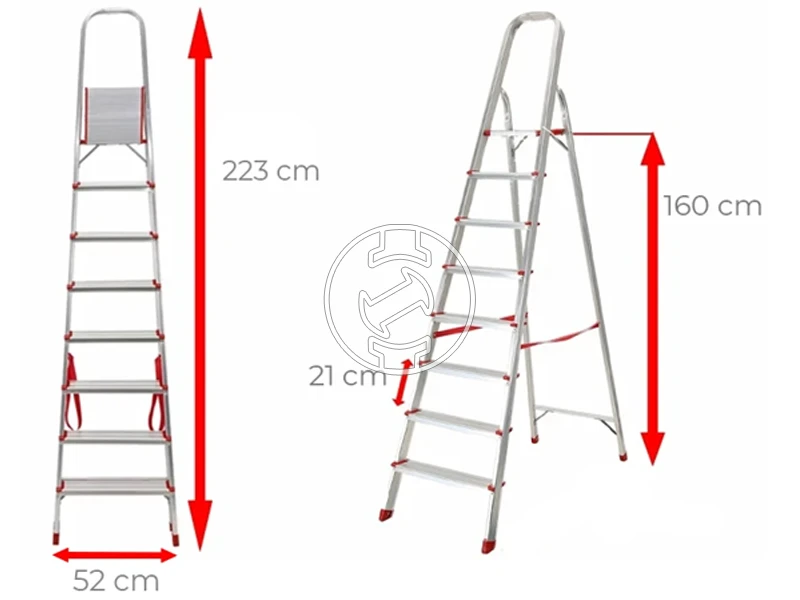 Ztrust HL0108 háztartási dobogós létra (újracsomagolt)