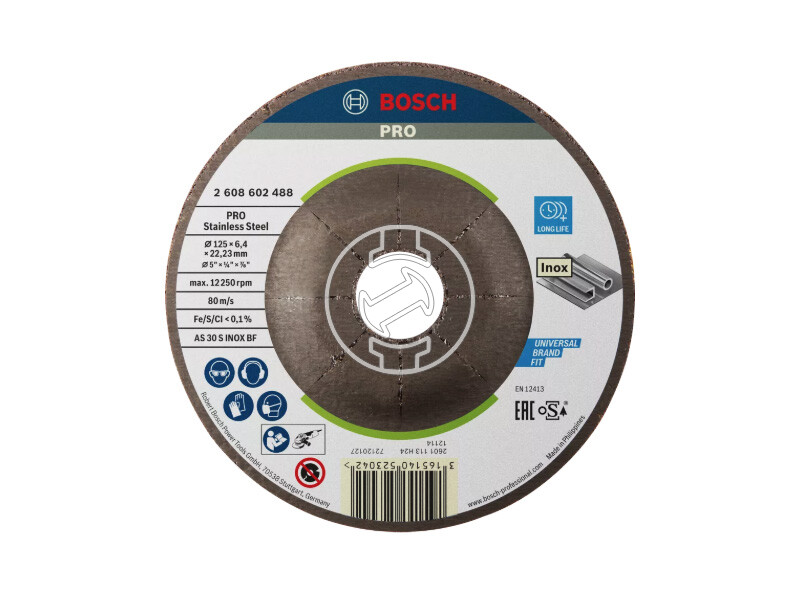 Bosch PRO Stainless Steel csiszolótárcsa 125 x 6 x 22,23 mm