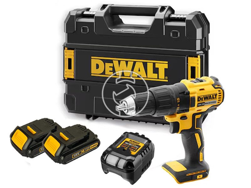 DeWalt DCD777S2T-QW akkus fúrócsavarozó tokmányos 18 V | 26 Nm/65 Nm | Szénkefementes | 2 x 1,5 Ah akku + töltő | TSTAK kofferben