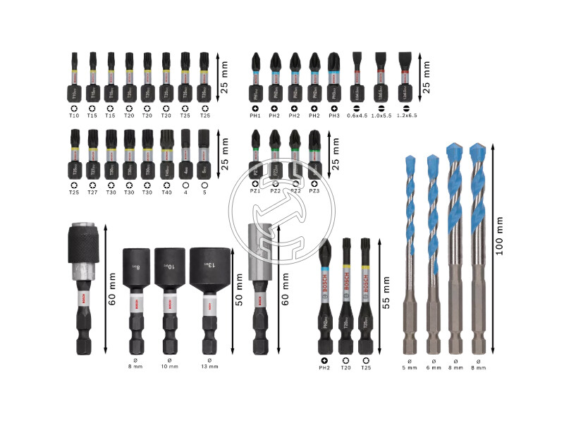 Bosch PRO Impact Multi Construction szerszám készlet 40 részes
