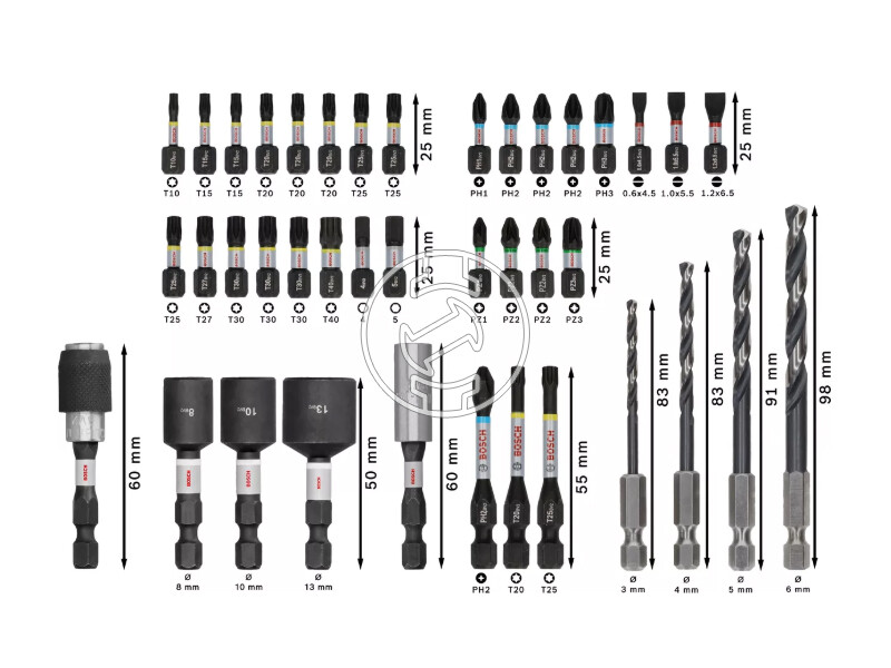 Bosch PRO Impact szerszám készlet 40 részes, fém