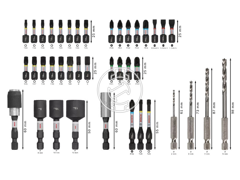 Bosch PRO Impact szerszám készlet 40 részes, fa