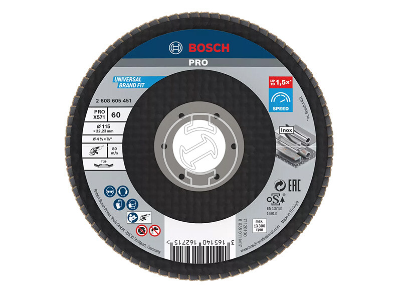 Bosch PRO X571 lamellás csiszolótárcsa 115 mm, G60