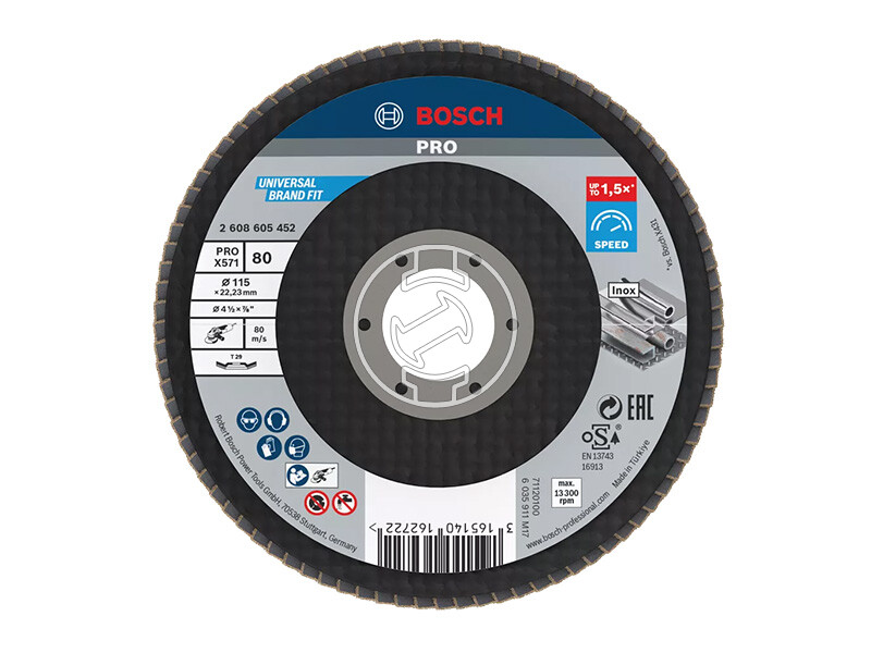 Bosch PRO X571 lamellás csiszolótárcsa 115 mm, G80