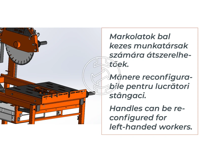 ZIVtec KTV400EF elektromos asztali téglavágó gép 230 V | 2200 W | 450 mm | Vágási mélység 145 mm | Tárcsaátmérő 400 x 25,4 mm