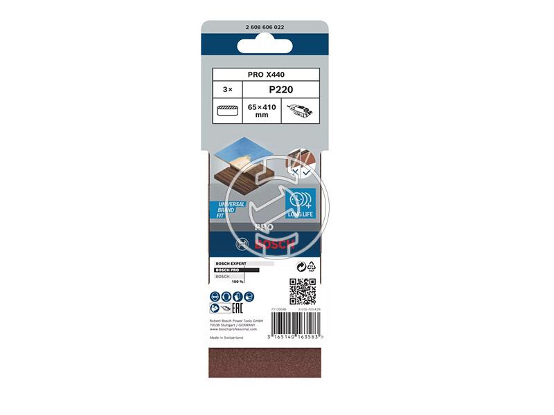 Bosch PRO X440 végtelenített csiszolószalag 65 x 410 mm, G220