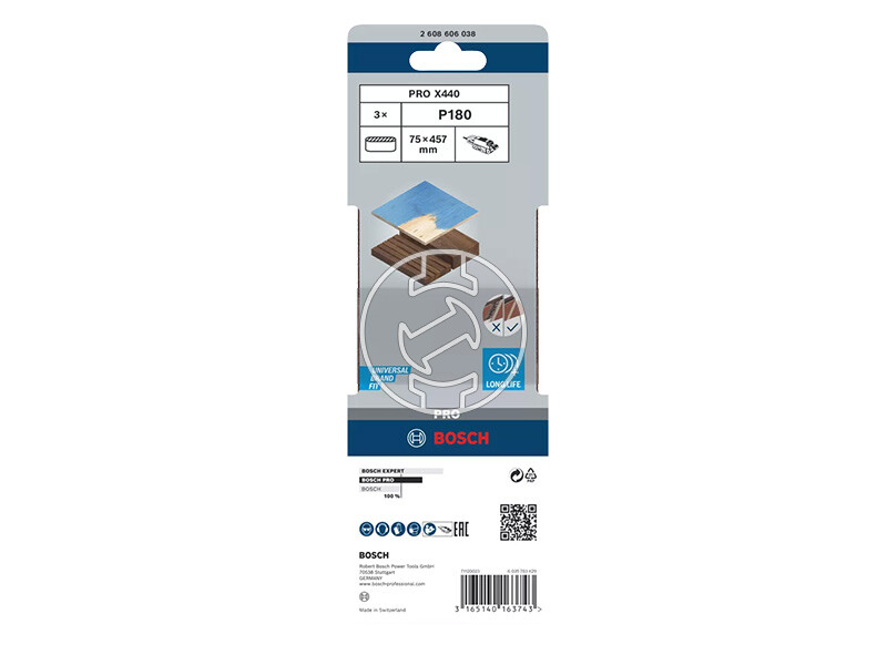 Bosch PRO X440 végtelenített csiszolószalag 75 x 457 mm, G180