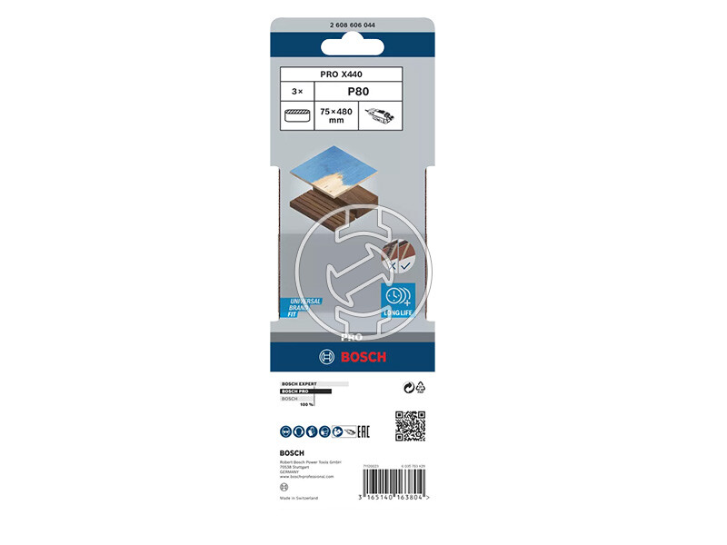 Bosch PRO X440 végtelenített csiszolószalag 75 x 480 mm, G80