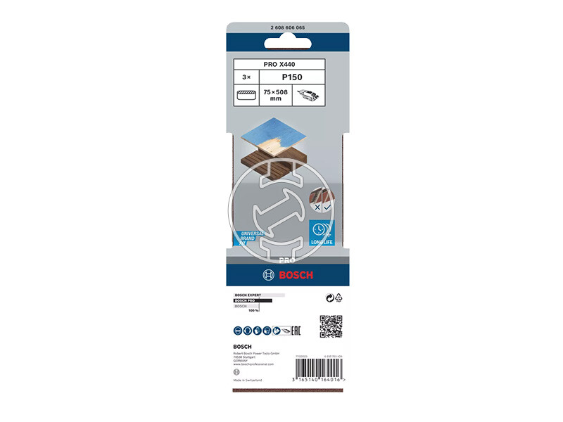 Bosch PRO X440 végtelenített csiszolószalag 75 x 508 mm, G150