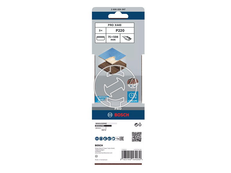 Bosch PRO X440 végtelenített csiszolószalag 75 x 508 mm, G220