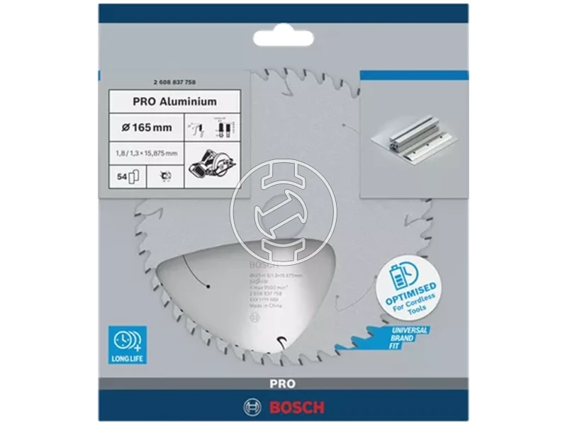 Bosch PRO Aluminium körfűrészlap 165 x 1,8 x 15,875 mm
