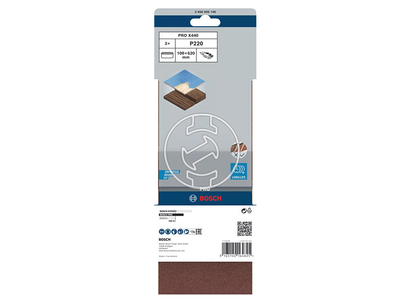 Bosch PRO X440 végtelenített csiszolószalag 100 x 620 mm, G220