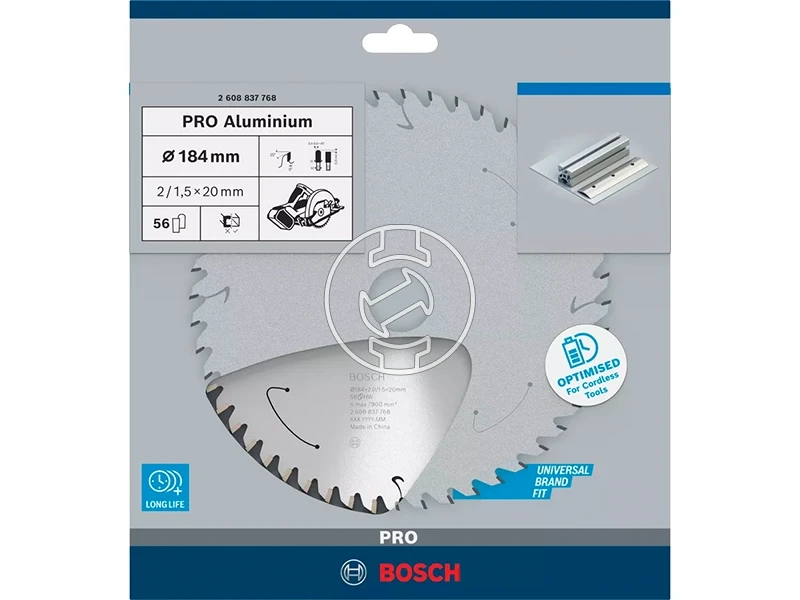 Bosch PRO Aluminium körfűrészlap 184 x 2 x 20 mm