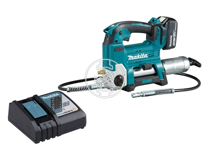 Makita DGP180RT akkus zsírzópisztoly 18 V | 455 ml | 690 bar | Szénkefés | 1 x 5 Ah akku + töltő | Kofferben
