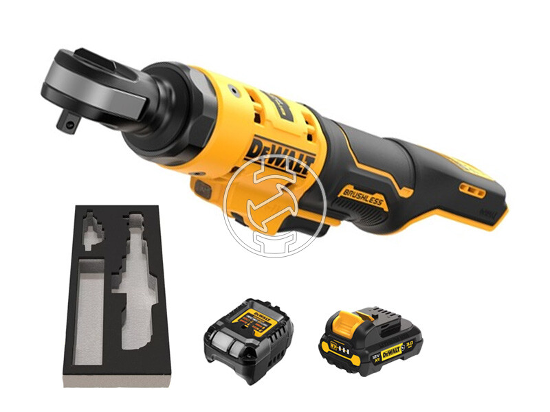 DeWalt DCF503L1G-QW akkus racsnis csavarkulcs 12 V | 3/8 inch | 81 Nm | Szénkefementes | 1 x 3 Ah akku + töltõ | Kartondobozban