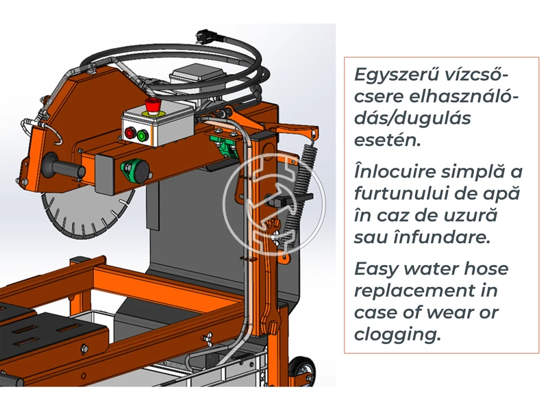 ZIVtec KTV400EF elektromos asztali téglavágó gép 230 V | 2200 W | 450 mm | Vágási mélység 145 mm | Tárcsaátmérő 400 x 25,4 mm