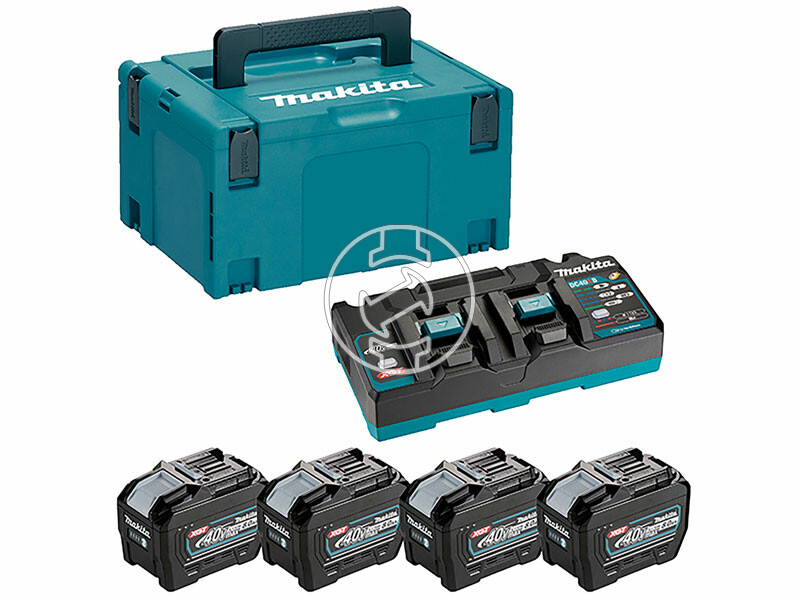 Makita 40Vmax XGT akkumulátor és töltő szett 4x8,0 Ah + DC40RB + MakPac