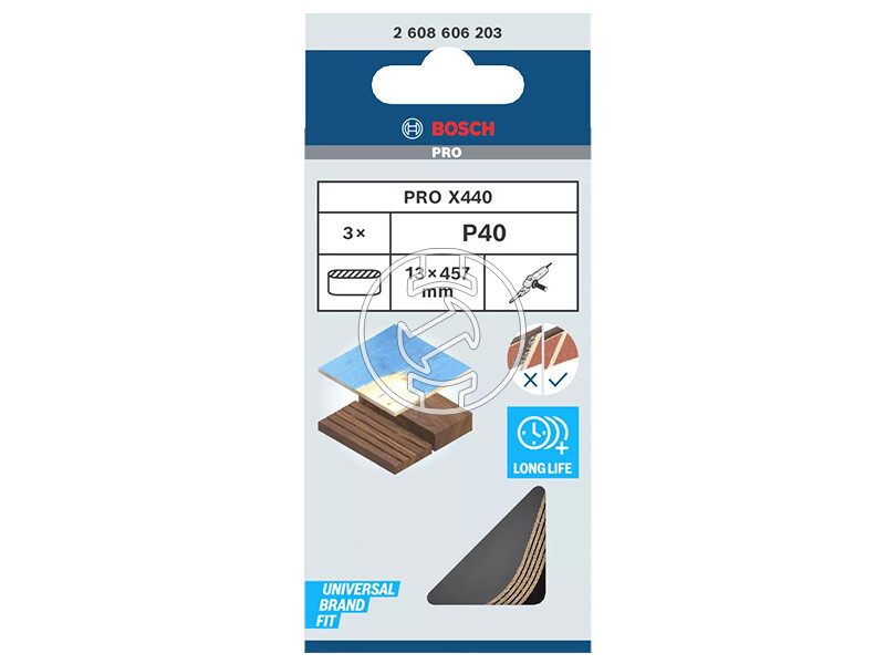 Bosch PRO X440 végtelenített csiszolószalag 13 x 457 mm, G40