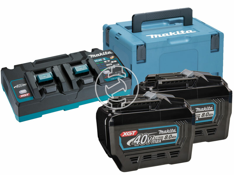 Makita 40Vmax XGT akkumulátor és töltő szett 2x8,0 Ah + DC40RB + MakPac