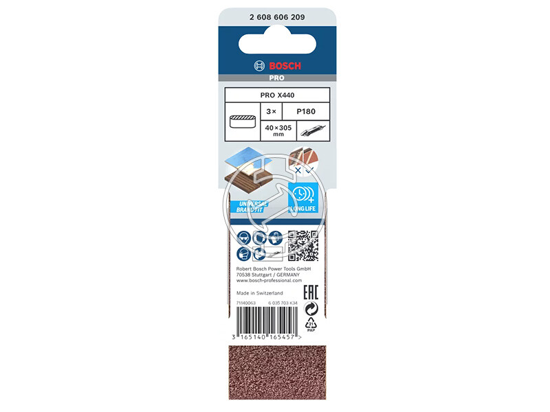 Bosch PRO X440 végtelenített csiszolószalag 40 x 305 mm, G180