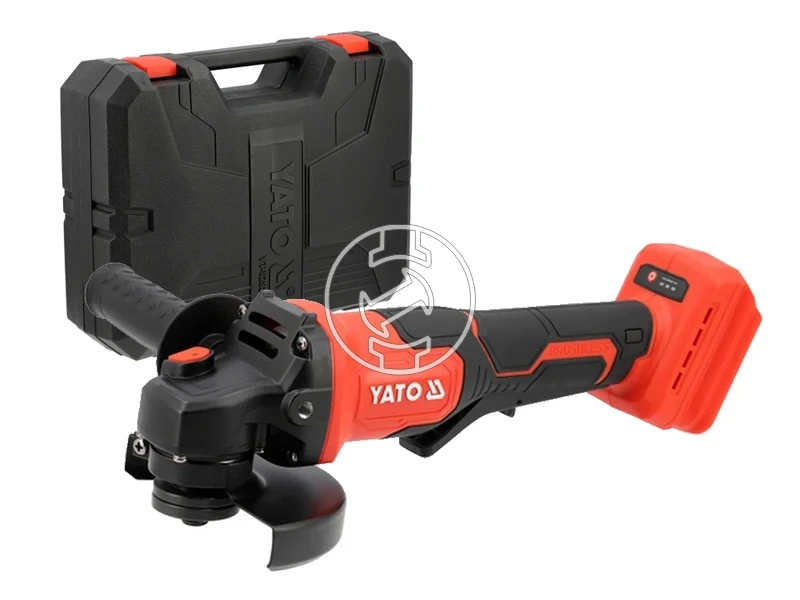 Yato YT-828256 akkus sarokcsiszoló 18 v | 125 mm | 5000, 7000, 9000 rpm | Szénkefementes | Akku és töltő nélkül | Kartondobozban
