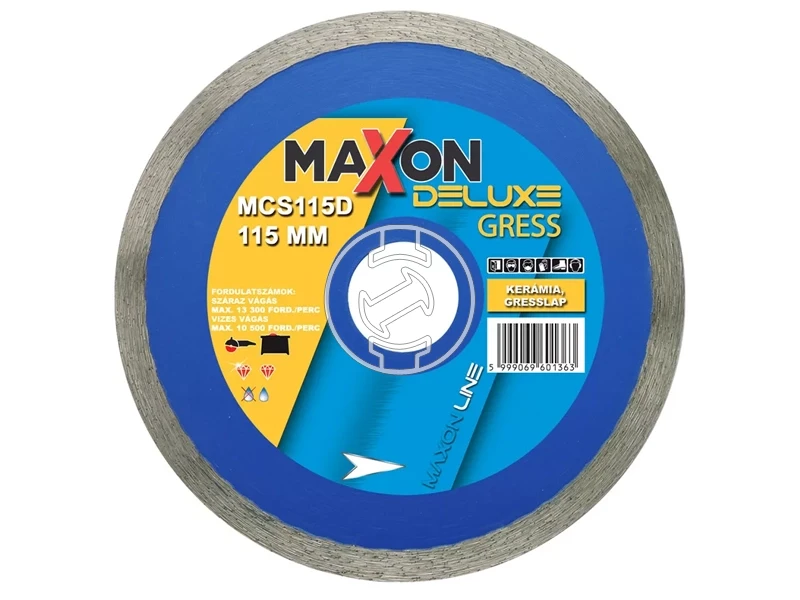 Diatech Maxon DELUXE GRESS gyémánt vágótárcsa 115x22,2x7 mm